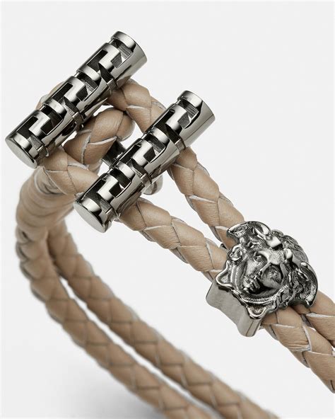 versace armband medusa herren|Versace braided leather bracelets.